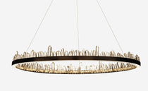 Cervine Quartz Stone Round Chandelier 36"