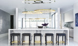 Designer 36 Inch Round Modern Chandelier Brass & Clear Geode Quartz Crystal Hanging Light - CasaraHouse