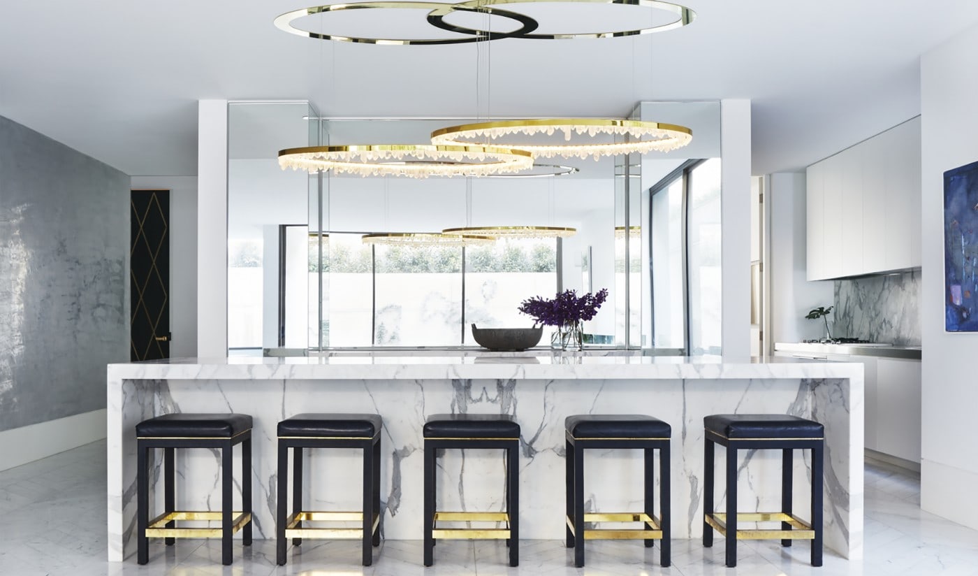 Cervine Quartz Stone Round Chandelier 36"