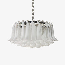 Petals White Murano Glass Chandelier