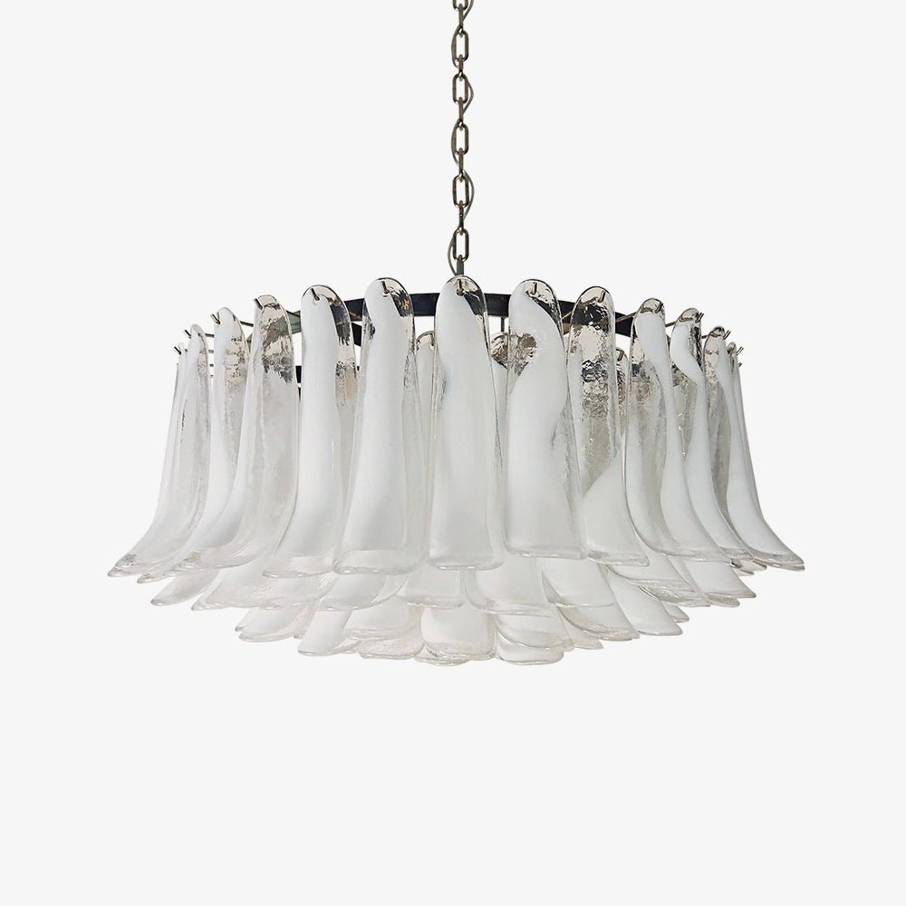 Petals White Murano Glass Chandelier