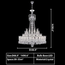 Multi Layer Chrome Crystal Chandelier in French Style with Romantic Branch Flowers for Grand Hallway and Staircase
