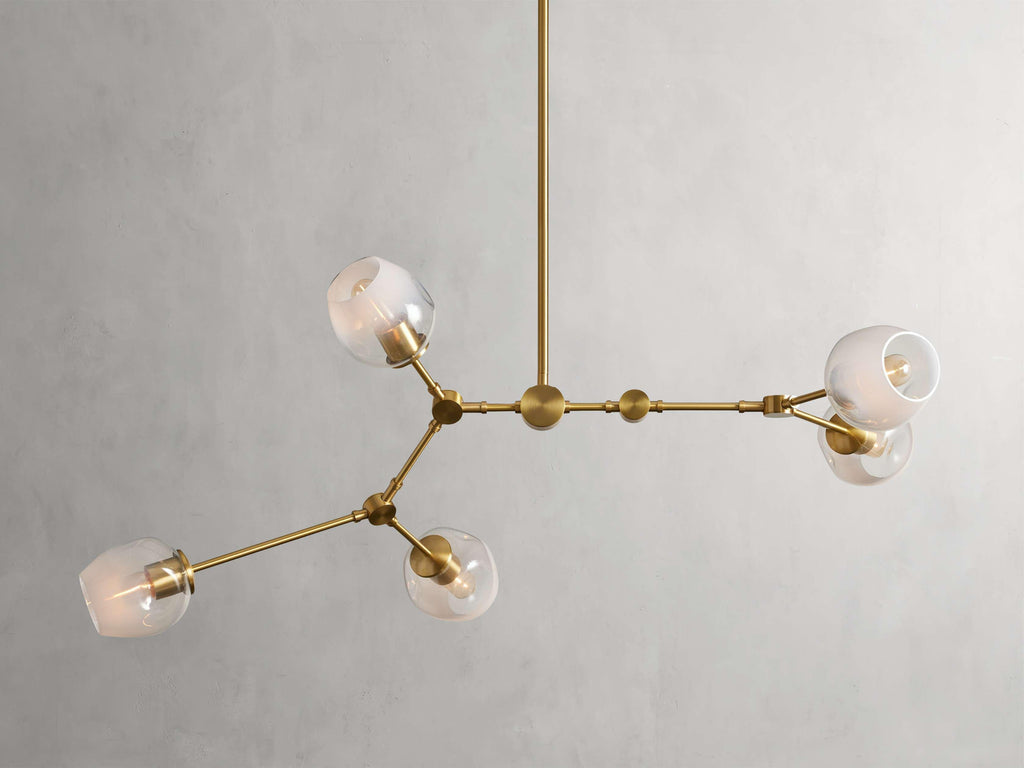 Covington Horizontal White Globe Branching Bubble Chandelier