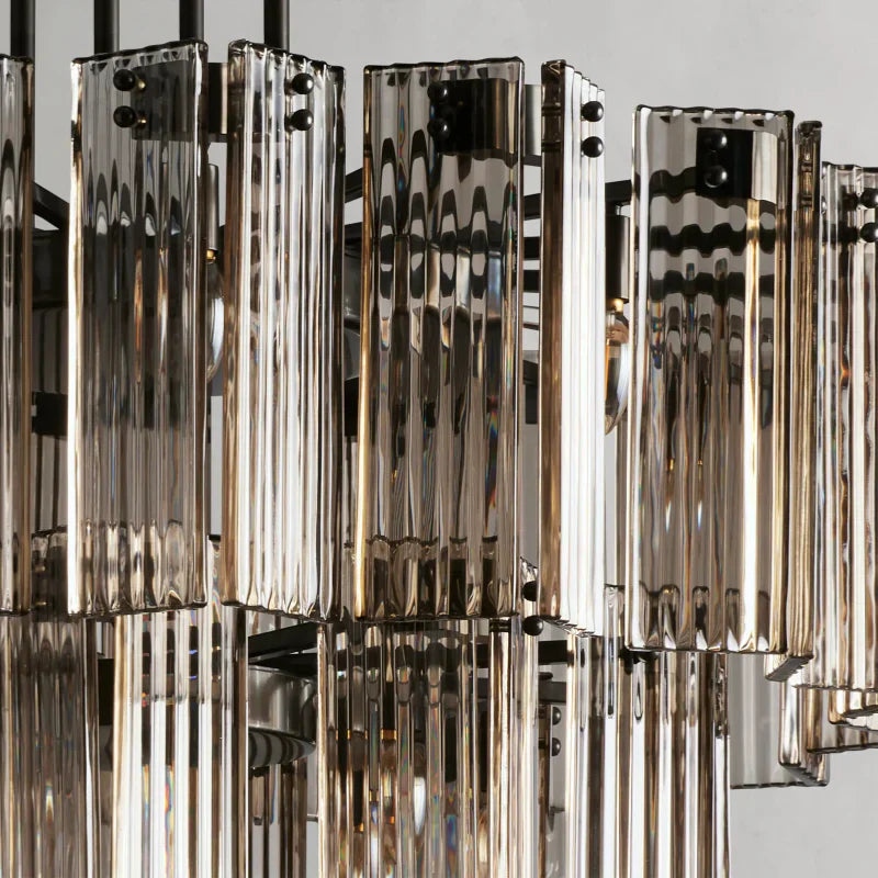 Delsie Round Glass Chandelier 38" 48" 60"