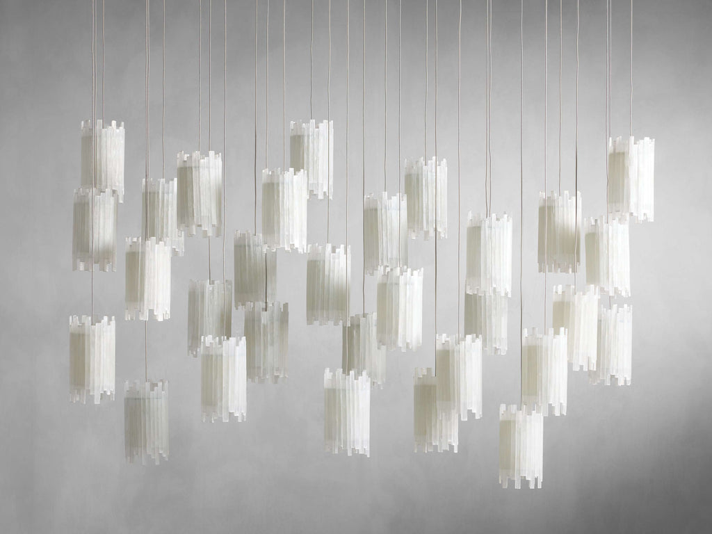 Gianna Rectangular Selenite Stone Chandelier 15 LIGHT 20 LIGHT
