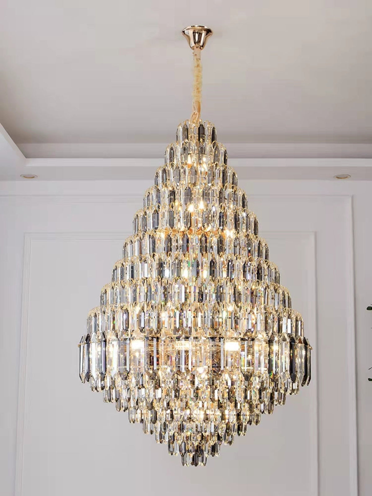 Staircase/Foyer Chandelier With High Clarity Crystals Luxury Ceiling Light