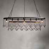 Exquisite Aubrey Crystal Ball 7 Light Oval Chandelier 52" - CasaraHouse