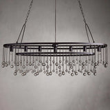 Exquisite Aubrey Crystal Ball 7 Light Oval Chandelier 52" - CasaraHouse