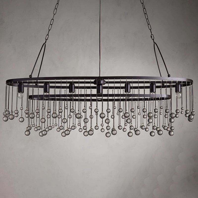 Exquisite Aubrey Crystal Ball 7 Light Oval Chandelier 52" - CasaraHouse