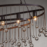Exquisite Aubrey Crystal Ball 7 Light Oval Chandelier 52" - CasaraHouse