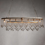 Exquisite Aubrey Crystal Ball 7 Light Oval Chandelier 52" - CasaraHouse