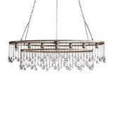 Exquisite Aubrey Crystal Ball 7 Light Oval Chandelier 52" - CasaraHouse