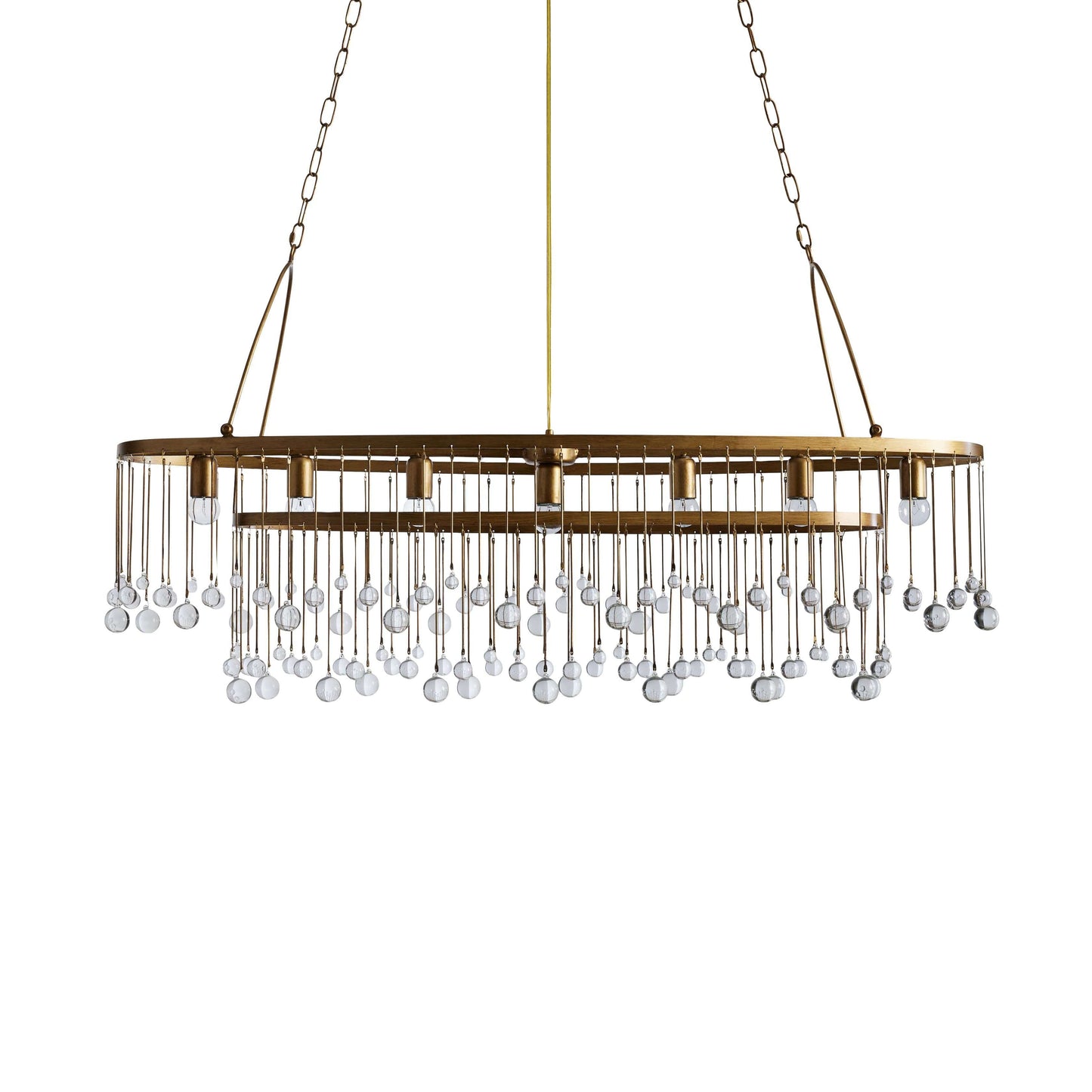 Exquisite Aubrey Crystal Ball 7 Light Oval Chandelier 52" - CasaraHouse