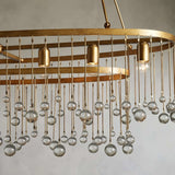 Exquisite Aubrey Crystal Ball 7 Light Oval Chandelier 52" - CasaraHouse