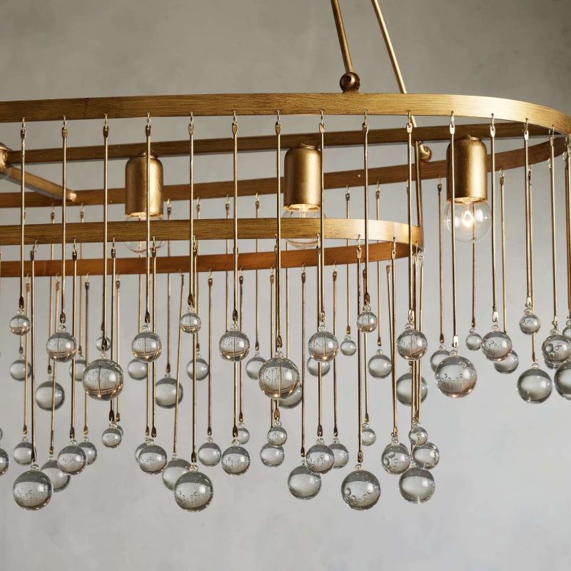 Exquisite Aubrey Crystal Ball 7 Light Oval Chandelier 52" - CasaraHouse