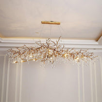 Tina Raindrop Branch Crystal Brass Chandelier