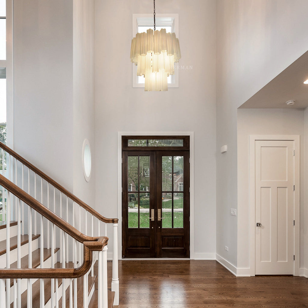Murano Glass Chandelier – 48 tubes – matte white