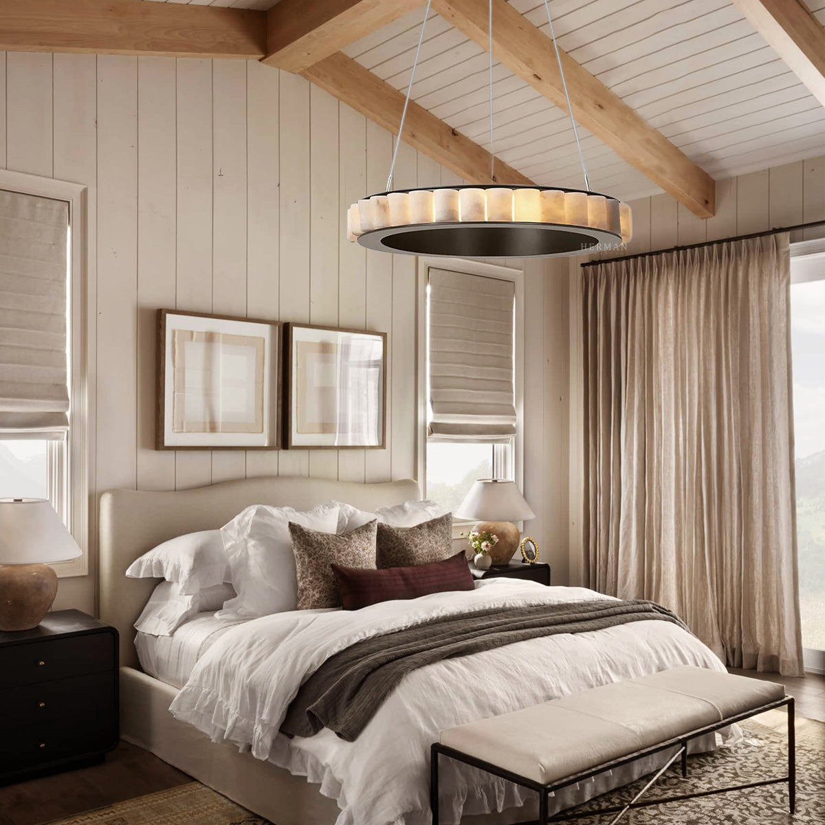 Elegant Avalon Alabaster Chandelier - CasaraHouse