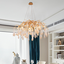Iris Raindrop Brass Branch Round Crystal Chandelier 25'' 35'' 41''D