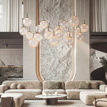 Contemporary Casen Glass Round Chandelier 20"28"34"43" - CasaraHouse