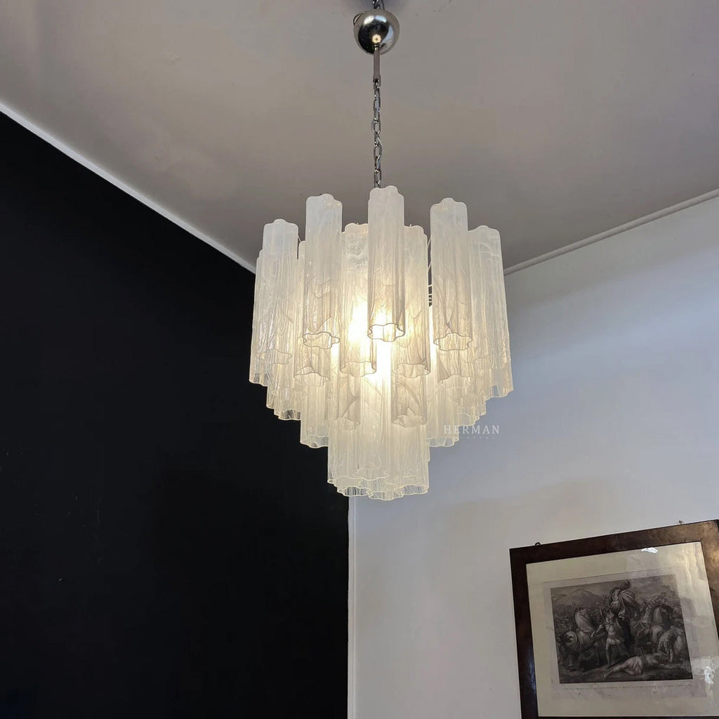 Murano Glass Alabaster White Chandelier – 36 Tubes
