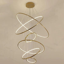 Multi Rings Modern Staircase Chandelier