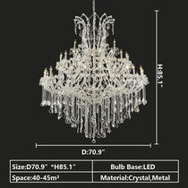 Oversized European Chrome Classic Candle Branch Crystal Chandelier for 2-Story/Duplex Buildings