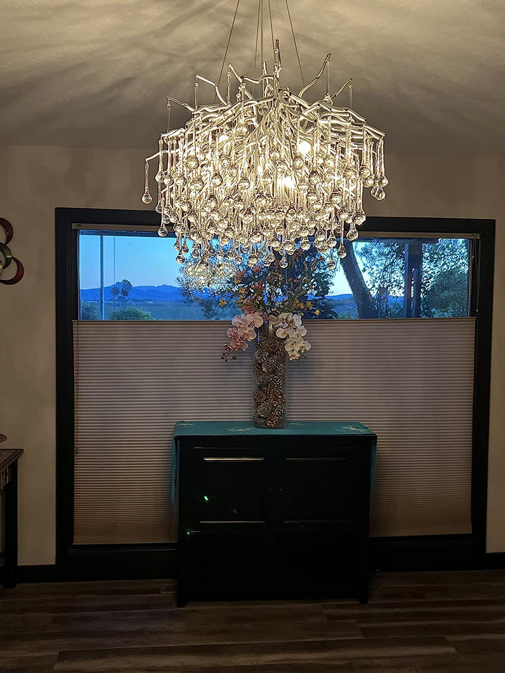 Raindrop Crystal Stunning Tree Branch Crystal Chandelier For Living Dining Room