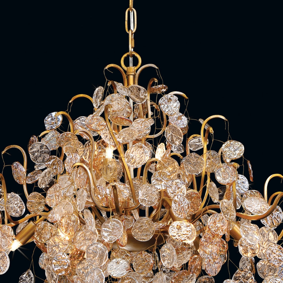 Lignia Crystal Branch Gold Artistic 33" Chandelier