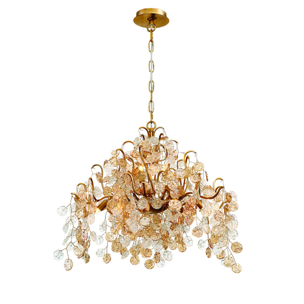 Lignia Crystal Branch Gold Artistic 33" Chandelier