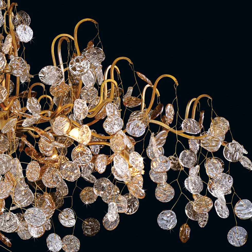 Lignia Crystal Branch Gold Artistic 45" Chandelier