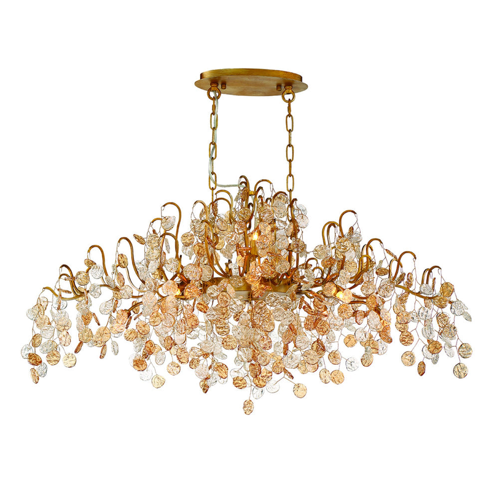 Lignia Crystal Branch Gold Artistic 45" Chandelier