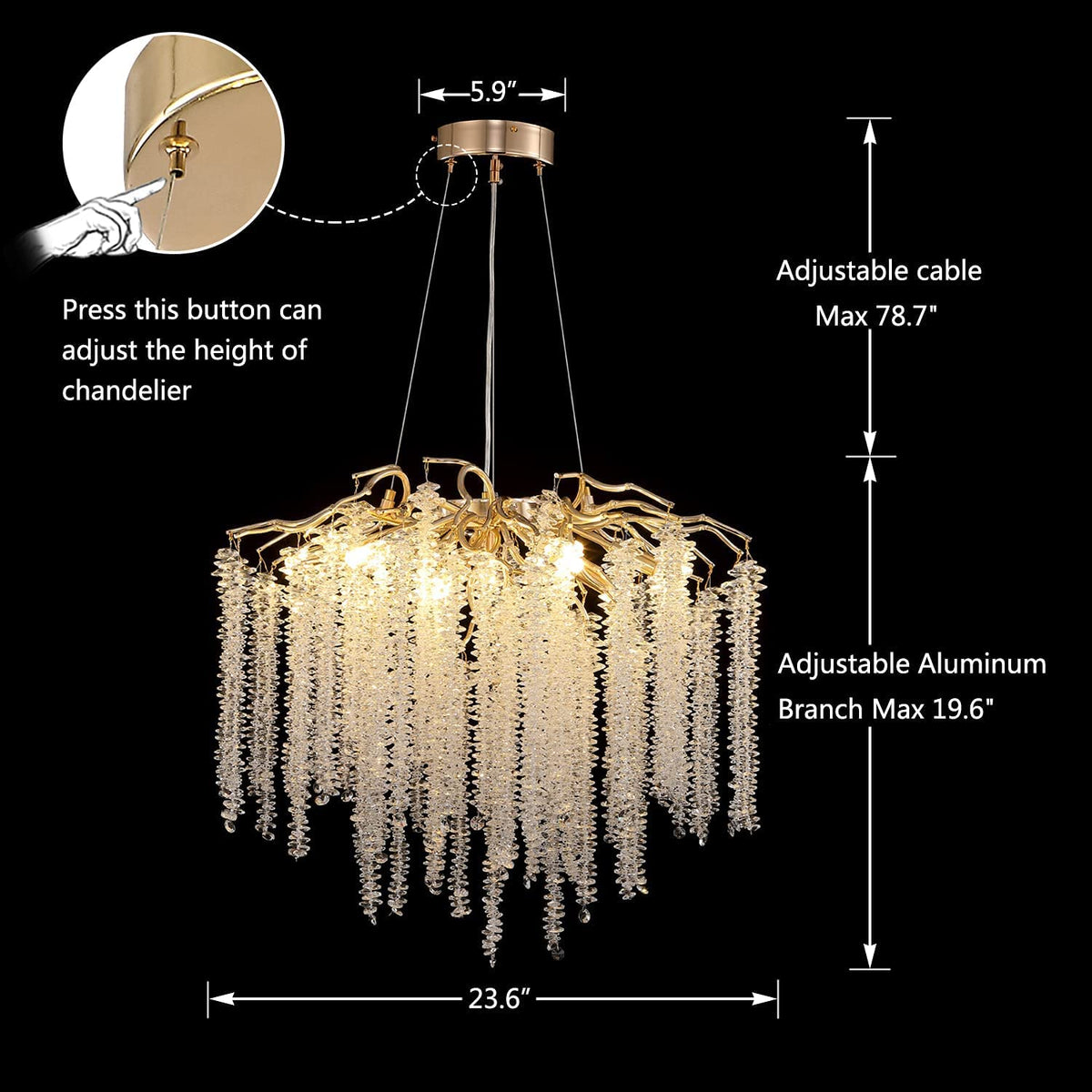 Branch Crystal Icicle Chandelier