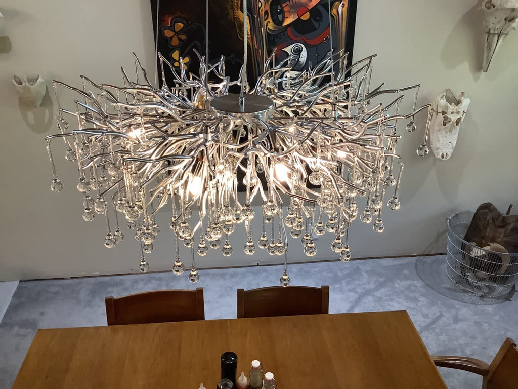 Raindrop Crystal Stunning Tree Branch Crystal Chandelier For Living Dining Room