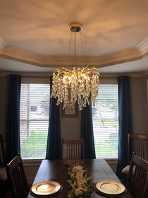 French Branch Elegant Crystal Leaves Chandelier