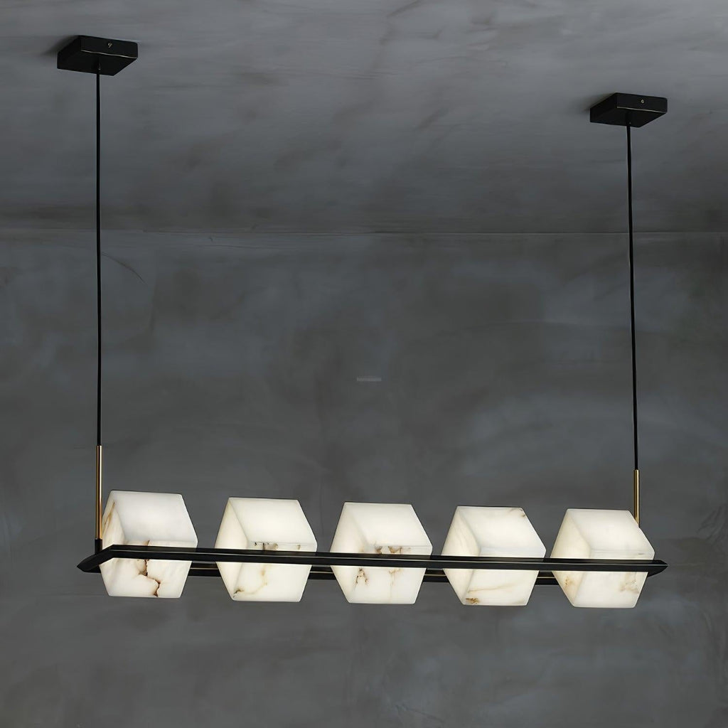 Alabaster Square Box Chandelier with 4/5/6/8/9 heads