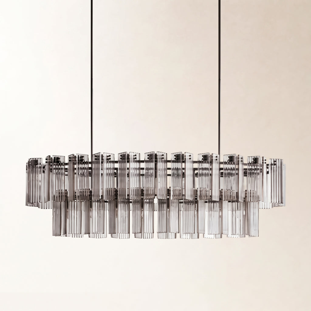 Delsie Oval Art Glass Chandelier 51" 63" 72"