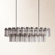 Delsie Oval Art Glass Chandelier 51" 63" 72"