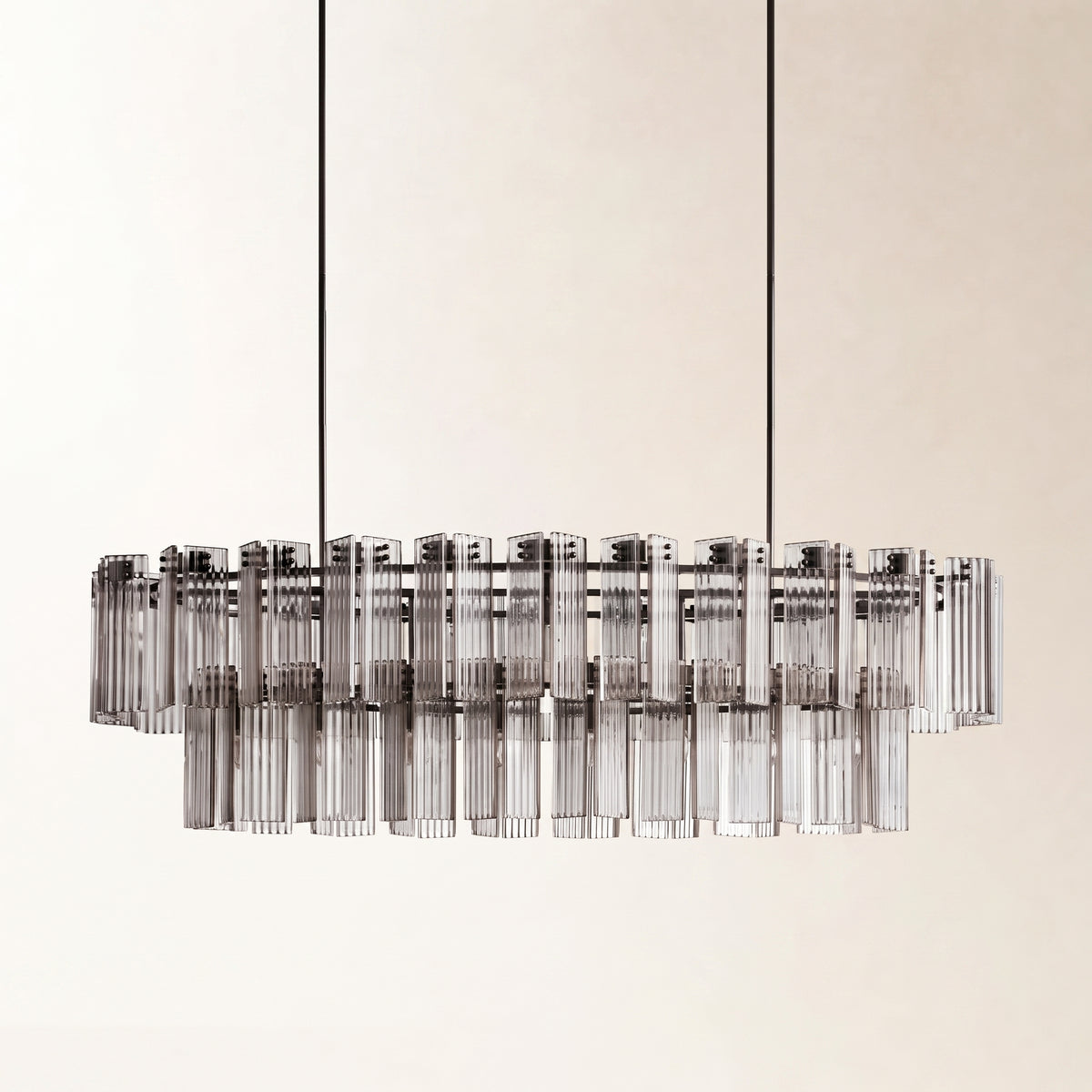 Delsie Oval Art Glass Chandelier 51" 63" 72"