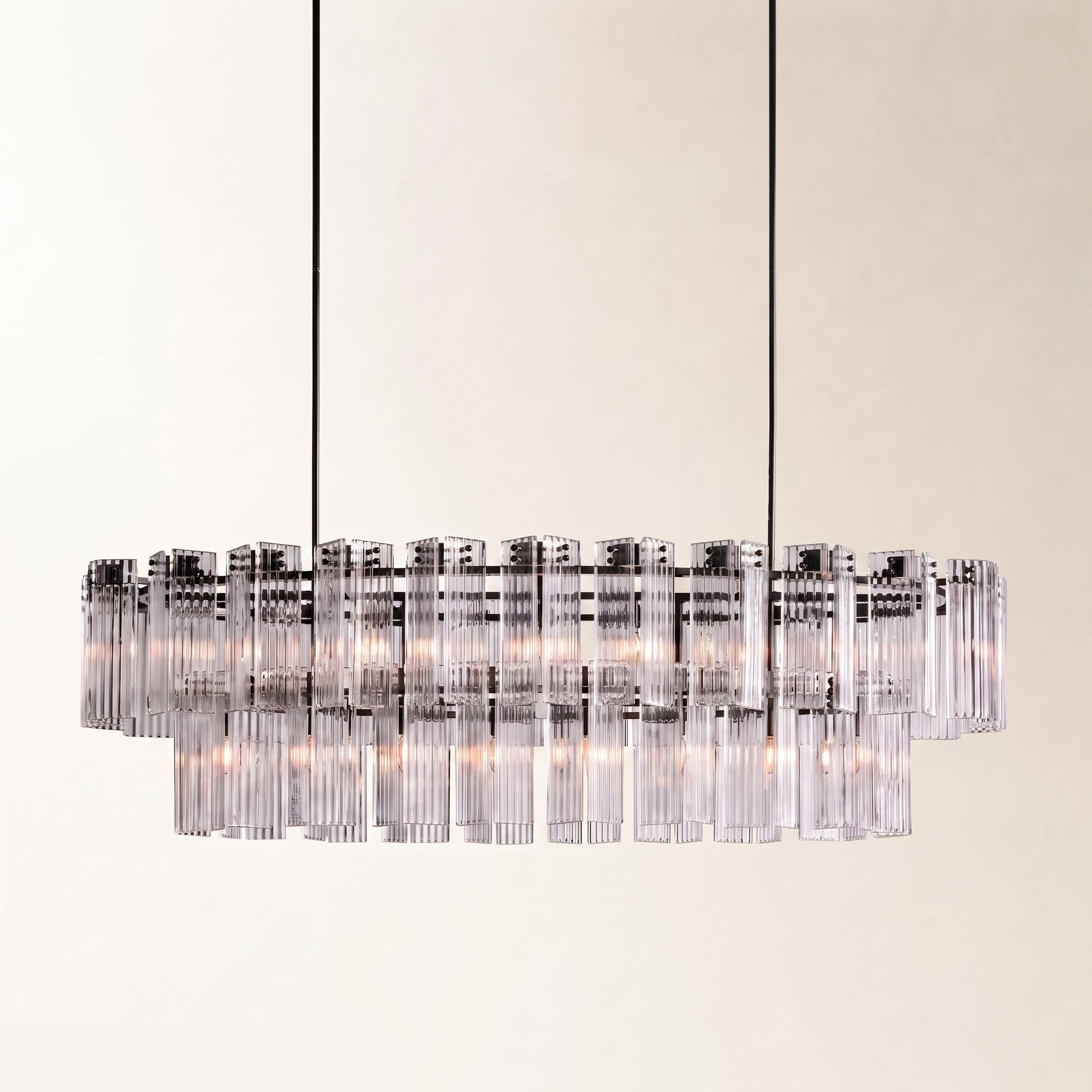 Delsie Oval Art Glass Chandelier 51" 63" 72"