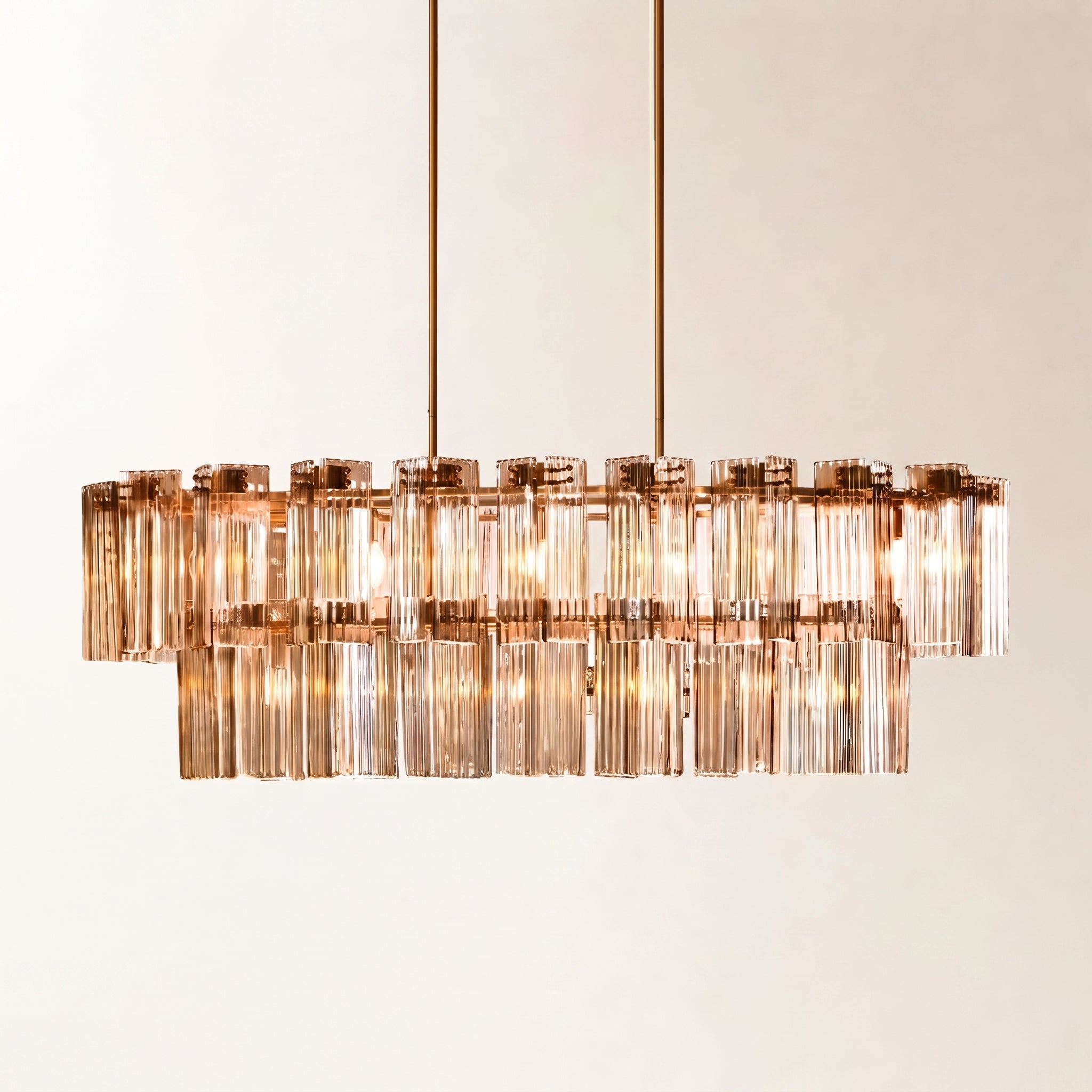 Delsie Oval Art Glass Chandelier 51" 63" 72"