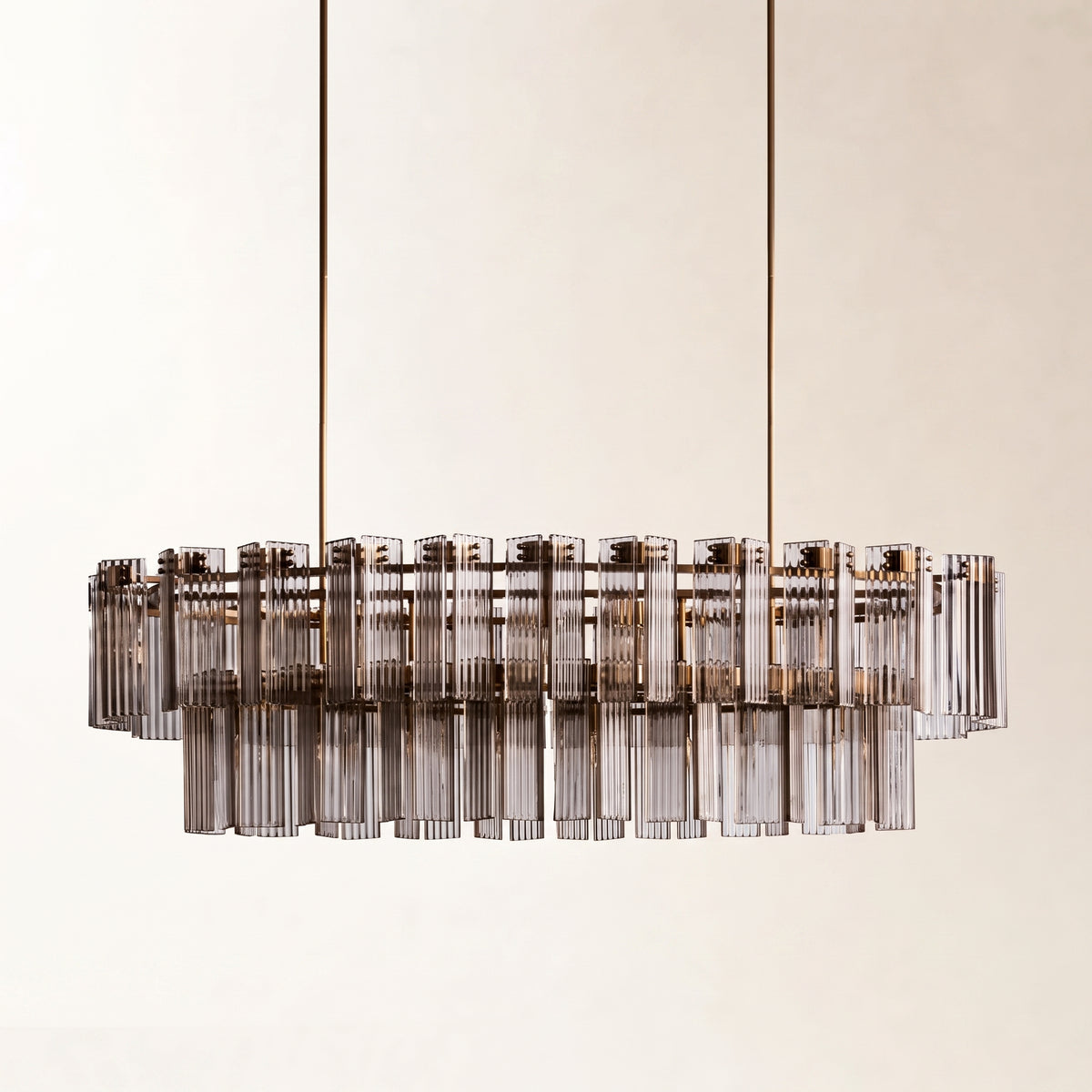 Delsie Oval Art Glass Chandelier 51" 63" 72"