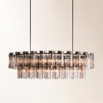 Delsie Oval Art Glass Chandelier 51" 63" 72"