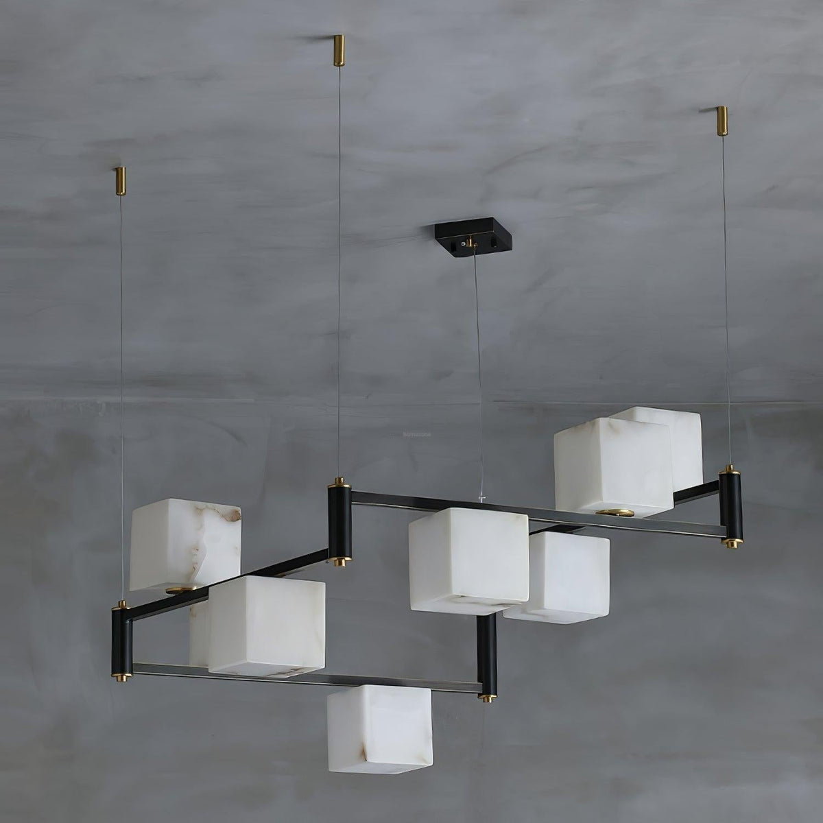 Alabaster Square Box Chandelier with 4/5/6/8/9 heads