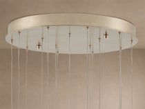 Edda Cascade Teardrop Mercury Glass Round Chandelier 23'' 35''D