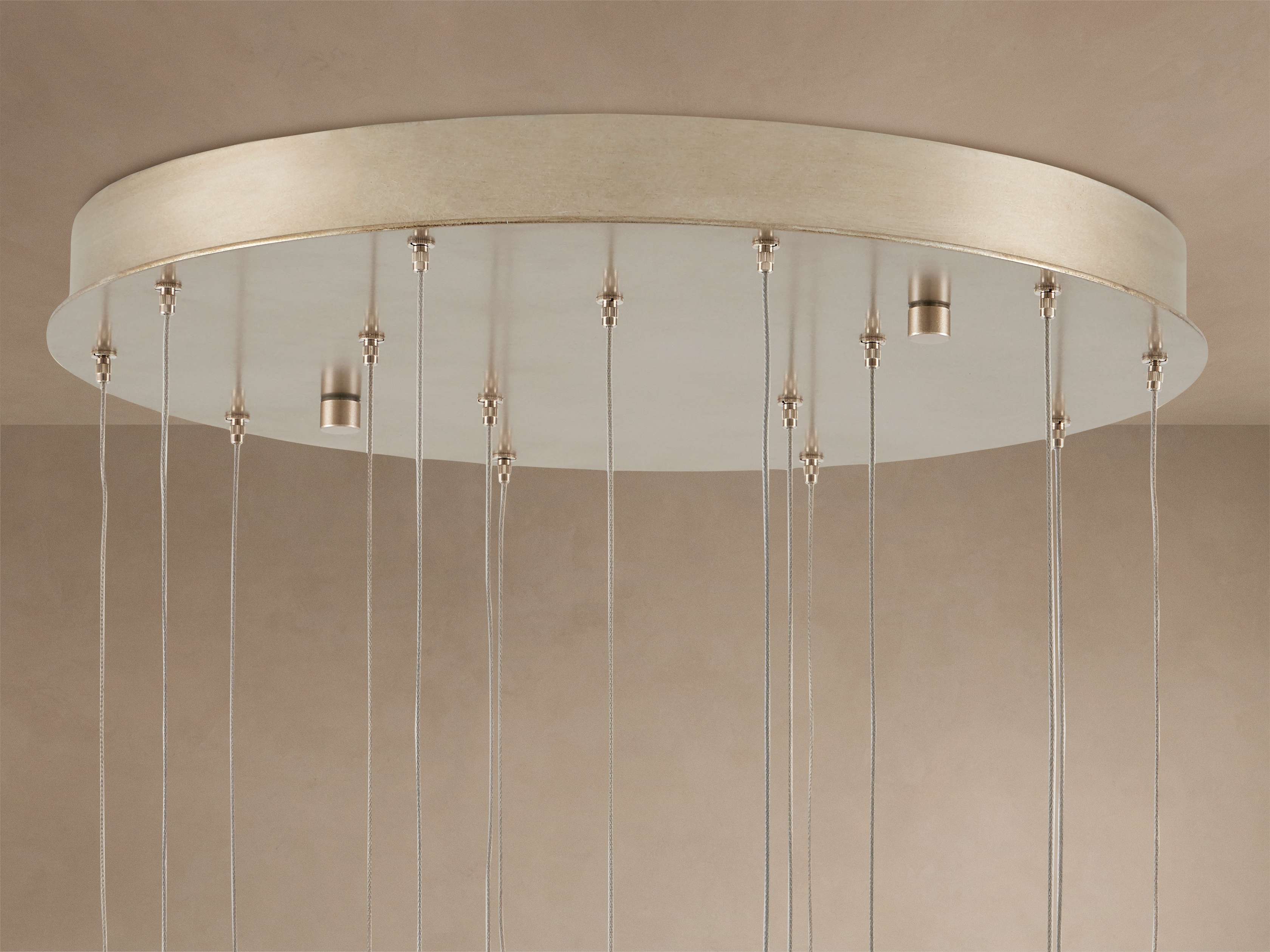 Edda Cascade Teardrop Mercury Glass Round Chandelier 23'' 35''D