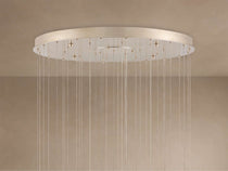 Edda Cascade Teardrop Mercury Glass Round Chandelier 23'' 35''D