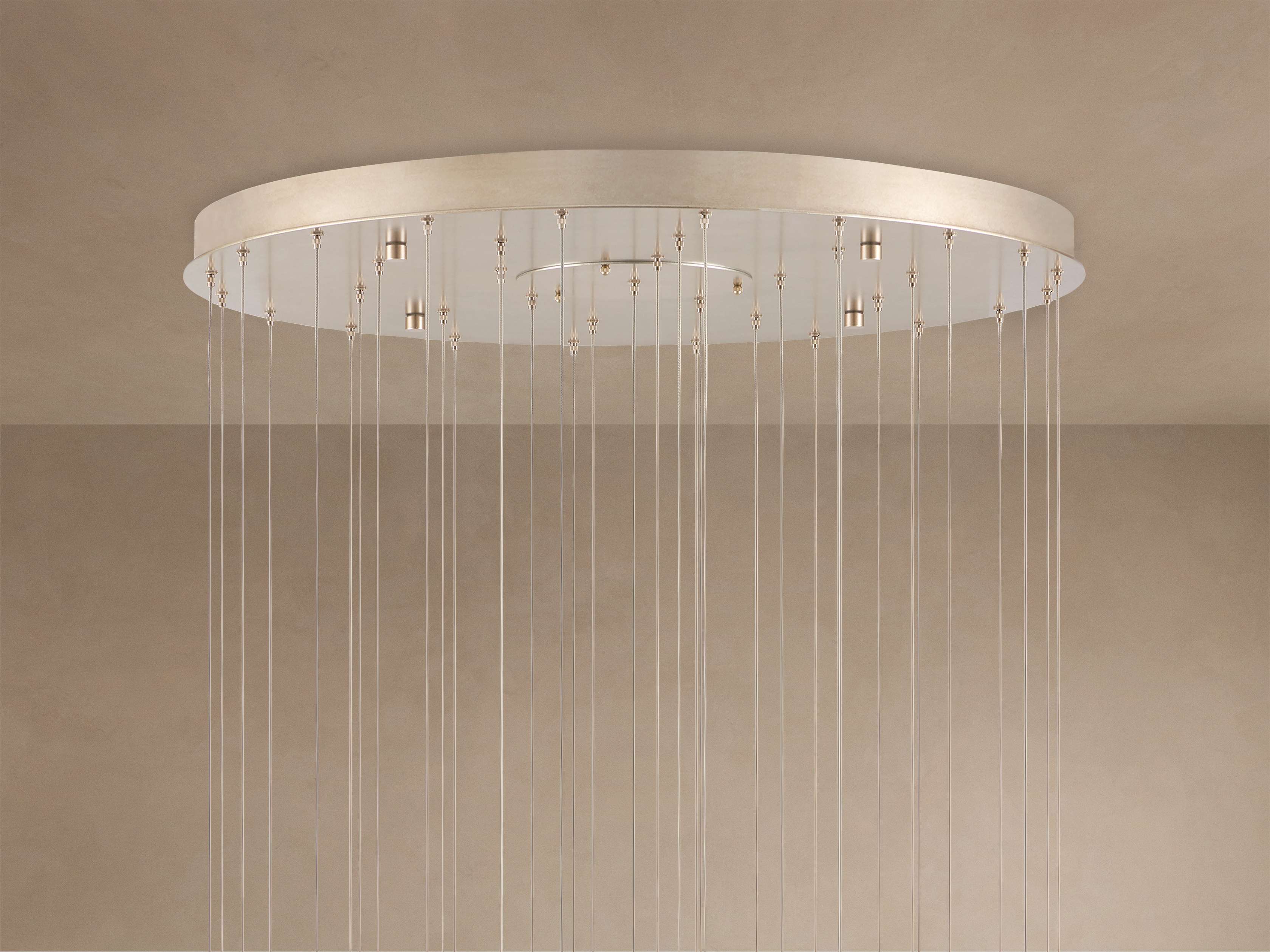 Edda Cascade Teardrop Mercury Glass Round Chandelier 23'' 35''D