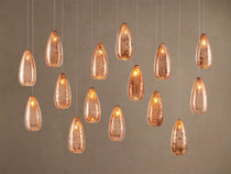 Edda Cascade Teardrop Mercury Glass Linear Chandelier 48'' 54''L
