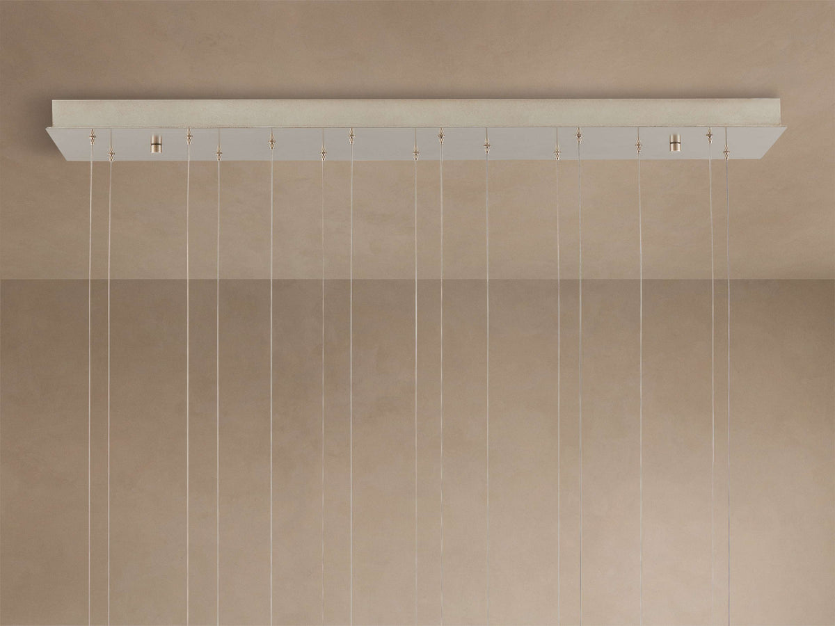 Edda Cascade Teardrop Mercury Glass Linear Chandelier 48'' 54''L